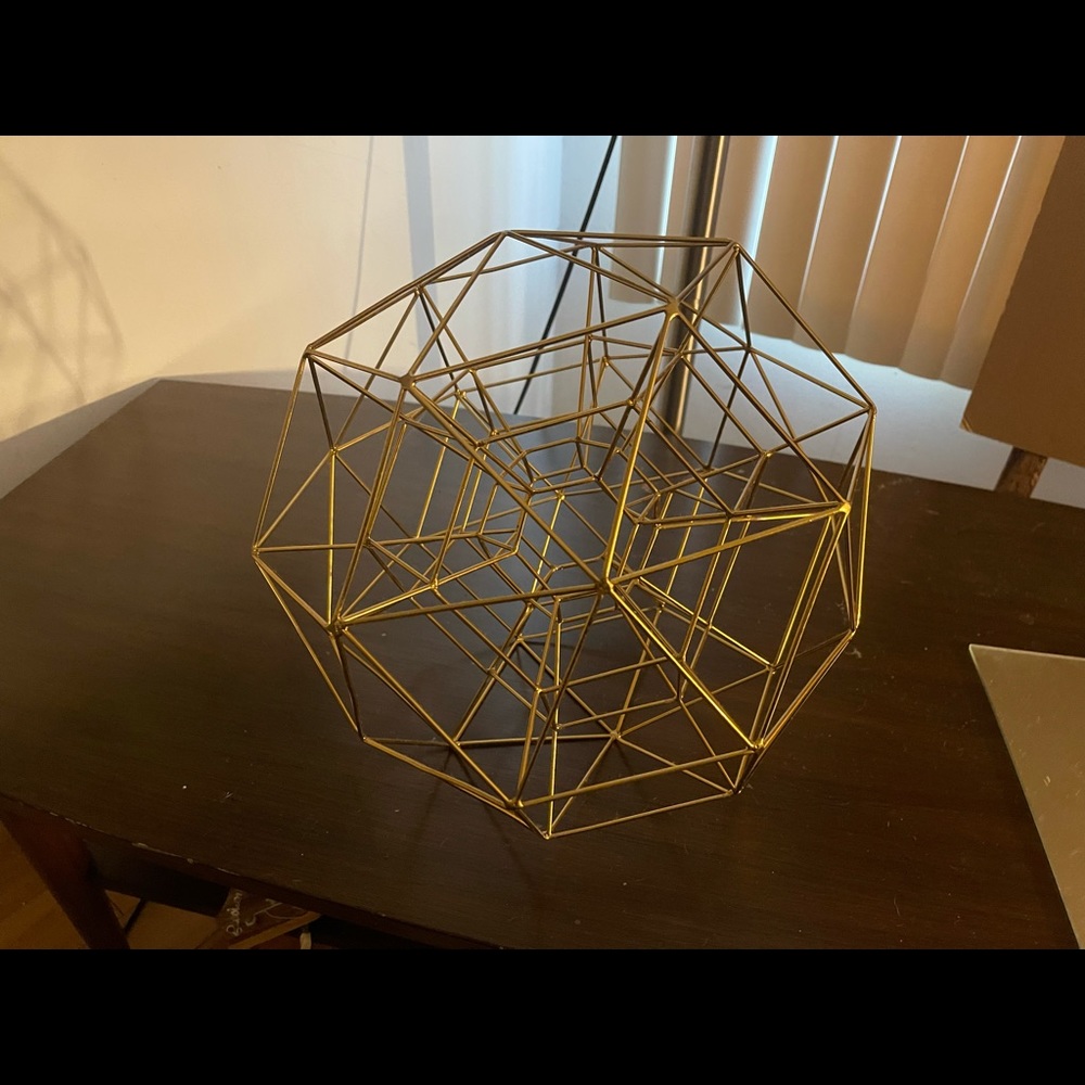 Gold plated metallic Polygonal tectonic Orb Globe - Picture 4 of 5